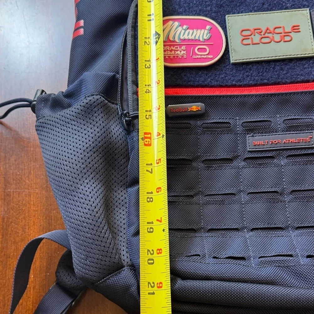 Oracle Red Bull Racing Formula F1 Roll Top Backpack with 3 Removable Patches